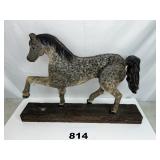 INTERESTING HORSE MOUNTED ON BOARD