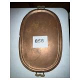 COPPER TRAY W/BRASS HANDLES