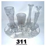 LOT MISC CLEAR GLASS ITEMS