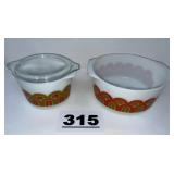 PYREX ARCHES/FISH SCALE CASSEROLE DISHES