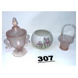 FENTON CANDY DISH, BOWL & BASKET