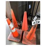 (4) SAFETY ORANGE ROAD CONES
