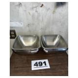 (2) VOLRATH STAINLESS STEEL SQUARE BOWLS