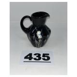 FENTON BLACK PAINTED PITCHER 1980