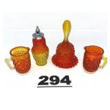 LOT OF FENTON AMBERINA GLASS