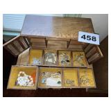 LOT OF COSTUME JEWELRY & SMALL BOX
