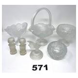 LOT OF SATIN CLEAR  FENTON GLASS