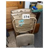 (6) GOLD TONE METAL FOLDING CHAIRS