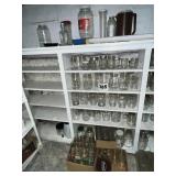 CANNING JARS AND CONTENTS OF SHELF