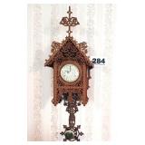BEAUTIFUL FOLK ART STYLE SCROLL CUT WALL CLOCK