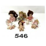 (5) UNEEDA DOLL CO 1960'S PEE WEE DOLLS