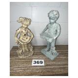 GARDEN FIGURINES (2) PCS (SEE PHOTOS)