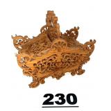 FOLK ART STYLE SCROLL SAWN BASKET