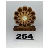 HANDMADE WOODEN FLOWER STYLE QURATZ CLOCK