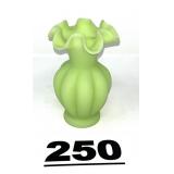 FENTON LIME GREEN MELON RIBBED VASE