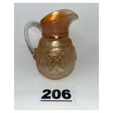 DUGAN VINEYARD MARIGOLD CARNIVALGLASS PITCHER