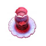 FENTON CRANBERRY OPALESCENT FAIRY LAMP