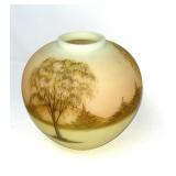 FENTON BURMESE GINGER JAR W/LOG CABIN