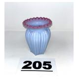FENTON BLUE BURMESE VASE