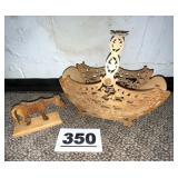 SCROLL BASKET AND HORSE