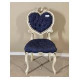 French Provencial Style Tufted Blue Bedroom Chair