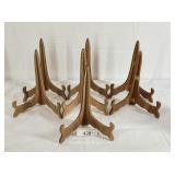 Seven Handmade Plate Stands - Two Folding