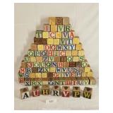 Large Collection Vintage Wood Blocks