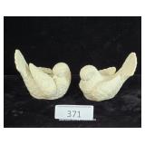Pair Ceramic White Dove Figures