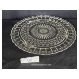 Low Footed Clear Cut Glass Cake - Pie Platter
