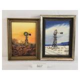 Two Small Original Oil Paintings on Canvas Board