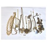 Selection Gold Tone Costume Jewelry Necklaces