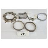 Mix Styles Silver Tone Costume Jewelry Bracelets