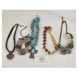 Mixed Lot Costume Jewelry Choker Necklaces