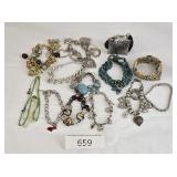 Selection of Costume Jewelry Stretch Bracelets