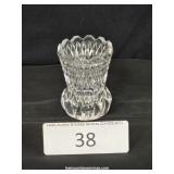 Diamond Pattern Cut Glass Toothpick Holder