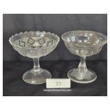 Pair Mismatched Glass Sorbet Dishes