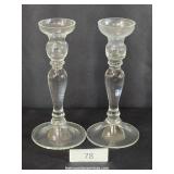 Pair of Glass Taper Candle Holders