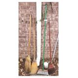 Four Brooms - One Has Water Hose Attachment