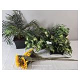 Assortment of Faux Flora & Planters