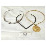 Three Solid Choker Necklaces