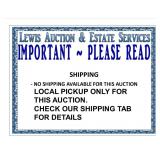 NO SHIPPING - LOCAL PICKUP ONLY