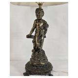 Brass Finish Standing Cherub Table LAmp