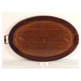 Dark Wood Veneer 24" Butlet Serving Tray
