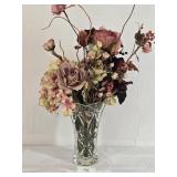 Starburst Crystal Vase with Dried Flora