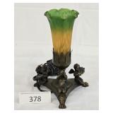 Antiqued Cherub Tulip Lamp - Tested - Works