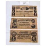 Reproduction Confederate States Money 3 Notes