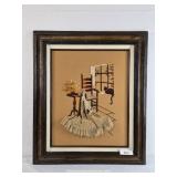 Crewel Embroidery Cat In Window Art