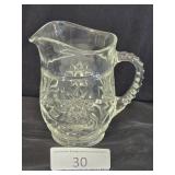 Star Pattern Pressed Glass Creamer
