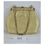 Black Satin Lined Gold Lame