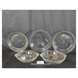 Mixed Lot Five Pyrex Pie Baking Dishes